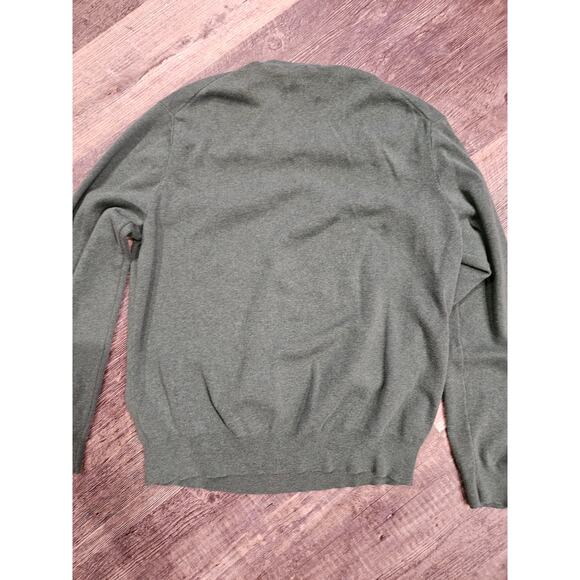 Ralph lauren Pima cotton hunter green mens pullover v neck light sweater large - Picture 7 of 10